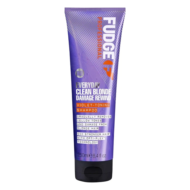 Fudge Professional Everyday Clean Blonde Shampoo - Purple Toning, Bond Repair - 250ml