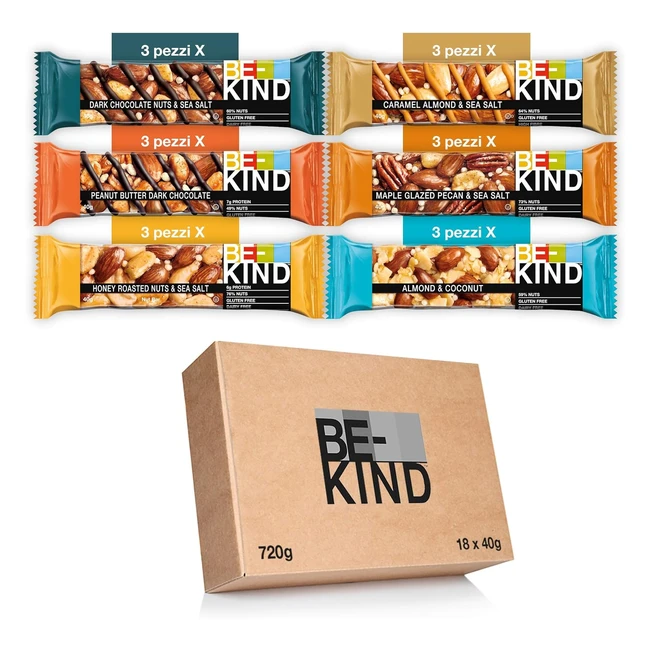 Bekind Barretta Confezione Mista - Snack Senza Glutine - 18 Barrette da 40g
