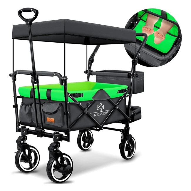 Kesser Bollerwagen faltbar GTS9100 - Transportwagen mit Dach und Gurtsystem