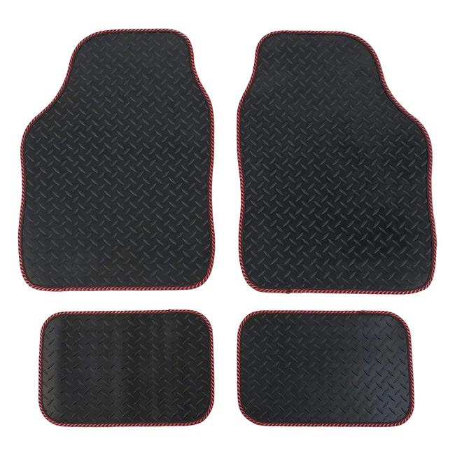 Tappetini Universali per Auto Safe Travel 27852 - Gomma Resistente NeroRosso