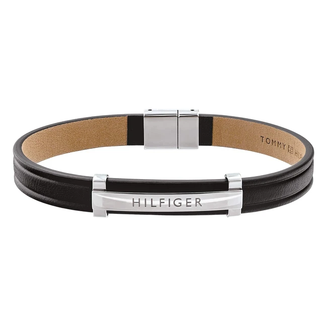 Bracelet Tommy Hilfiger pour homme en cuir noir 2790161 - Livraison gratuite