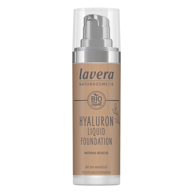 Lavera Hyaluron Liquid Foundation - Natural Beige 05 - Vegan & Silky Lightweight Texture