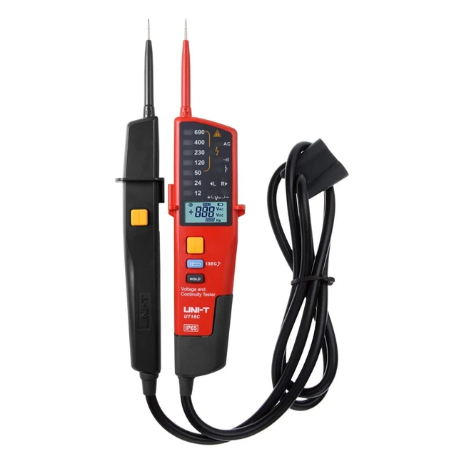 Probador de Voltaje y Continuidad UT18C - Medidor Digital LCD - Rango Automático - Indicador LED