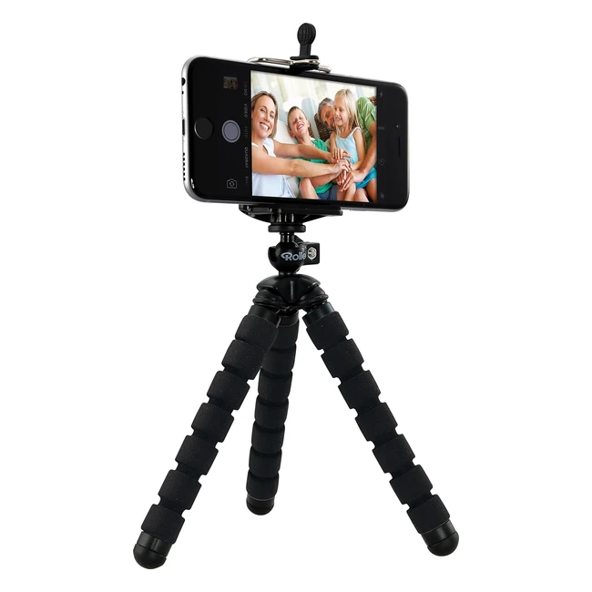 Rollei Selfie Mini Tripod - Treppiede Piccolo per Fotocamere Digitali, Actioncam e Smartphone - Portata Max 12 kg - Nero