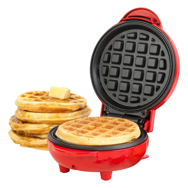 Giles Posner Mini Waffeleisen 550W - Antihaftbeschichtung - Aufwärmzeit 2 Minuten - Für belgische und amerikanische Waffeln