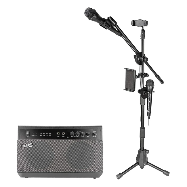 RockJam RJKSKBK Premium Performer 100W Bluetooth Karaoke Machine PA System