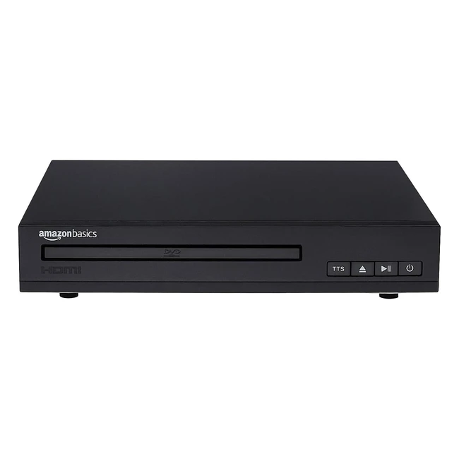 Amazon Basics Mini DVD Player with Text-to-Speech Technology HDMI RCA and Rem