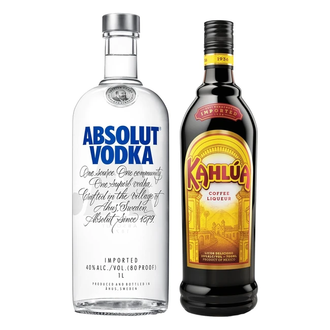 White Russian Cocktailset - Absolut Vodka  Kahlua Coffee Likr
