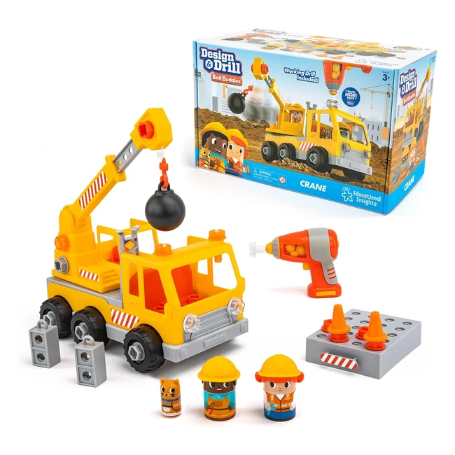 Grue Design Drill Bolt Buddies - Jouet STEM pour enfants de 3 ans et plus