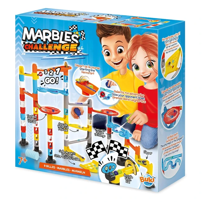 Buki PM858 Marble Challenge - Labyrinthes de billes avec soufflette - 5 modèles - 7 ans et plus