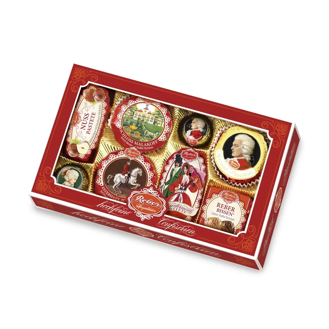 Reber Spezialittenkassette Pralinen Mozartkugel ConstanzeMozartkugel Marzipan 