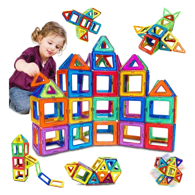 38pcs Magnetic Building Blocks - Educational Toys for Kids 3-6 - Construction Learning - Christmas Birthday Gifts