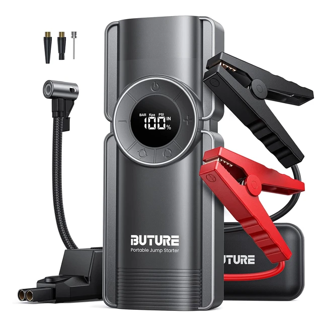 Buture 4in1 Jump Starter Power Pack 2500A Car Battery Booster with Air Compressor