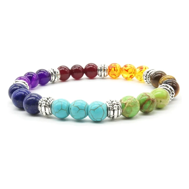 Braccialetto Terapeutico 7 Chakra Donna - Agata Turchese, Reiki, Yoga