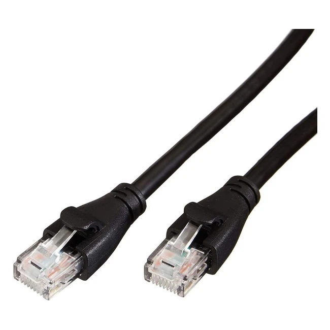 Amazon Basics RJ45 Cat 6 Ethernet Patch Cable - 1Gbps Transfer Speed - Goldplated Connectors - 3m - Black