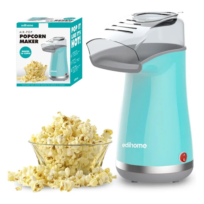 Palomitera eléctrica Edihome 1200W - ¡Palomitas en 2 minutos! Popcorn azul