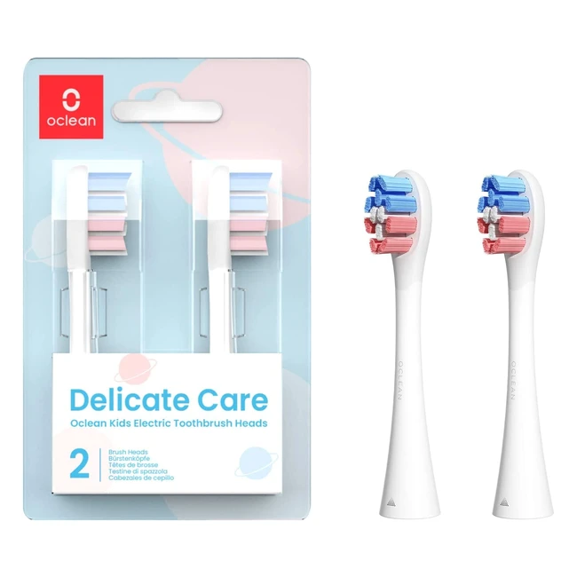 Oclean Ersatz-Zahnbürstenköpfe für Kinder, kompatibel mit allen Oclean elektrischen Griffen, FDA-zugelassen, 2er Pack, weiß