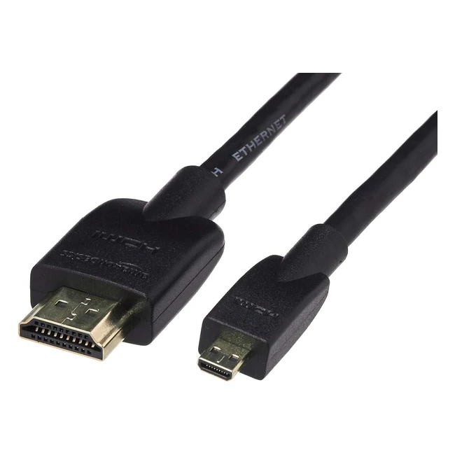 Amazon Basics 18m Schwarz Flexibles Micro HDMI zu HDMI Kabel - TV kompatibel