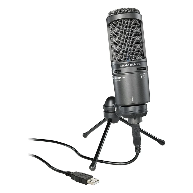 Audio Technica AT2020 Mikrofon Schwarz - Hochwertiges Kondensatormikrofon mit US