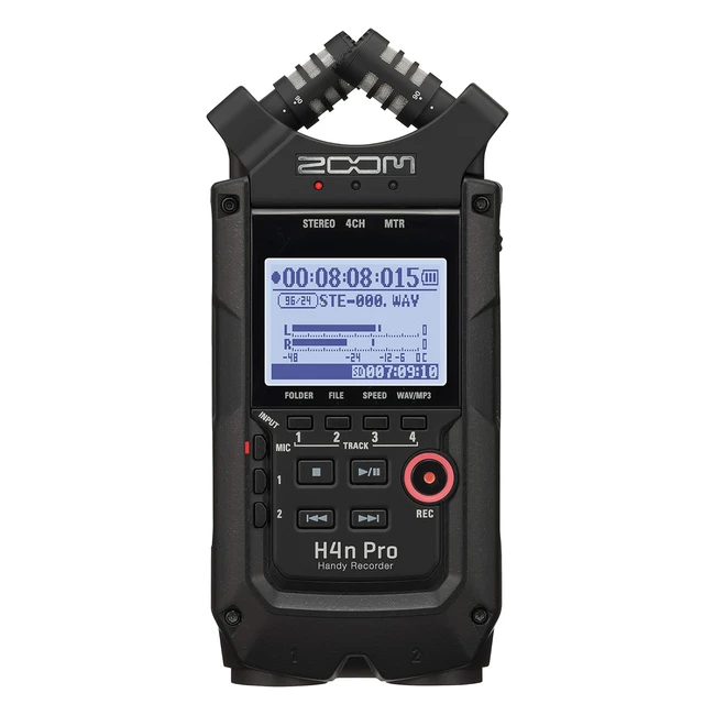 Zoom H4n Pro 4Track Portable Recorder - All Black - Stereo Microphones - 2 XLR Combo Inputs - Battery Powered