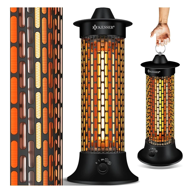 Kesser Standheizstrahler Infrarotheizung 1200W - Energieeffiziente Heizung mit 360° Oszillation - IP55 Terrassenheizstrahler