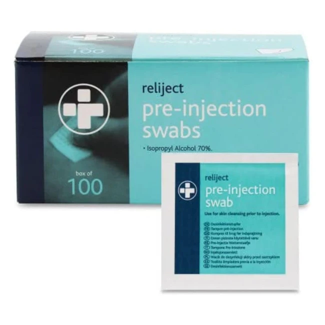 Reliance Medical Preinjection Swab Wipes - Pack of 100 - Sterile  Individually 