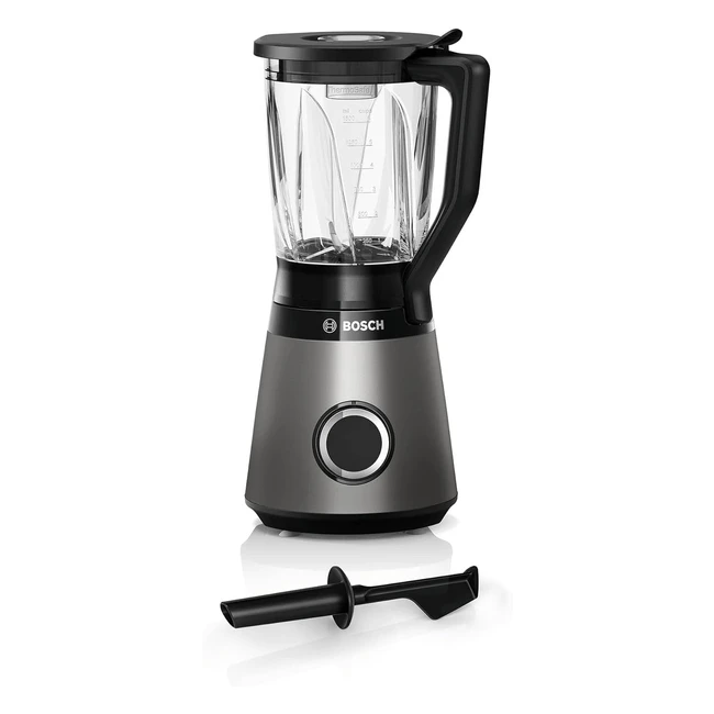 Bosch VitaPower Series 4 MMB6172SN Mixer | Verbesserte Version | Edelstahlklingen | 1,5 l Glasbehälter | Spülmaschinenfeste Teile | 30000 U/min | 1200 W | Silber