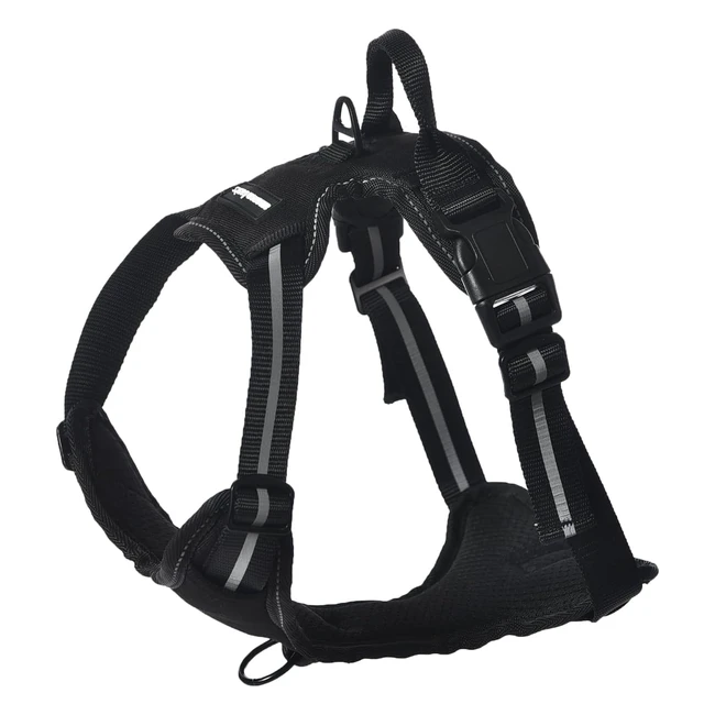 Amazon Basics NoPull Dog Vest Harness - Black, Large - Adjustable & Reflective