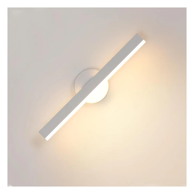 Applique murale LED 12W, design moderne, rotatif 360°, blanc chaud 3000K