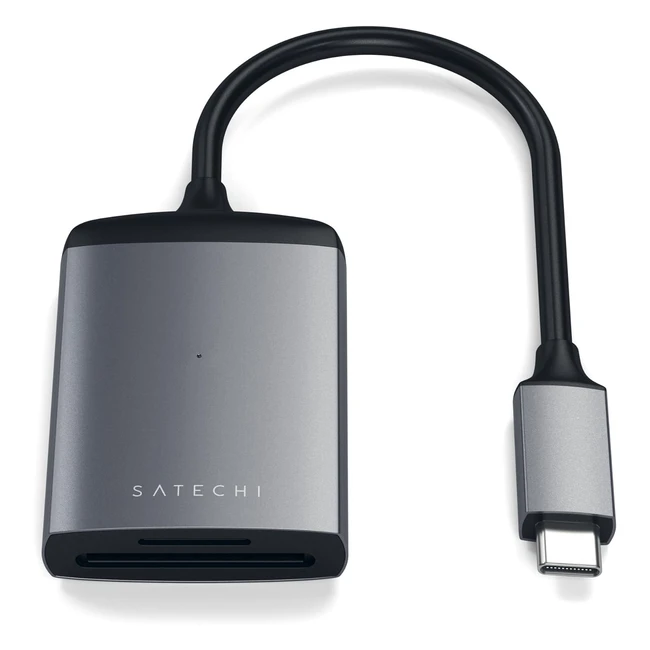 Adaptador Satechi Tipo C con Lector de Tarjetas MicroSD UHSII de Aluminio - M2 M1 MacBook Pro/Air, M2 M1 iPad Pro/Air, M2 Mac Mini, iMac M1 - Gris Espacial