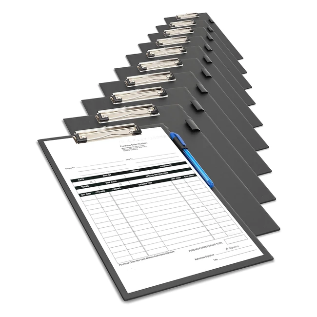 Rapesco 1745 Business Pack 10 Standard Clipboards A4 Black - Durable, Sturdy, and Convenient