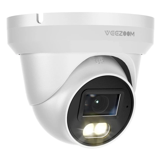 Caméra de surveillance extérieure Veezoom 5MP, vision nocturne en couleur, détection humaine, IP66 imperméable
