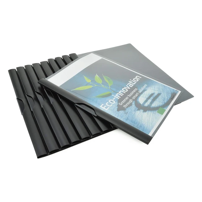 Rapesco 1595 Eco A4 Clip File - Pack of 10 - Black - Biodegradable