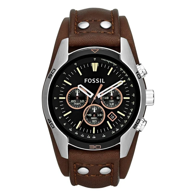 Fossil Herrenuhr Coachman 45mm - Quarzchronograph, Echtlederarmband