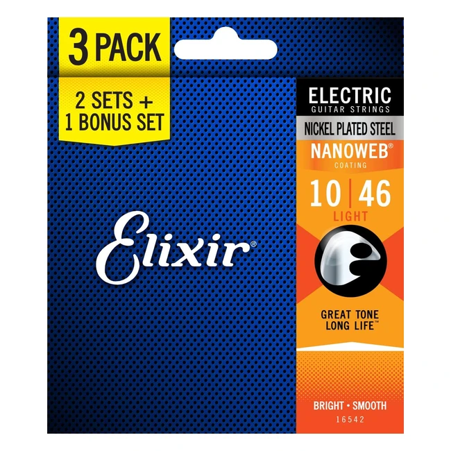 Elixir Electric Saiten 010046 3er Pack - Langlebige, korrosionsbeständige Gitarrensaiten