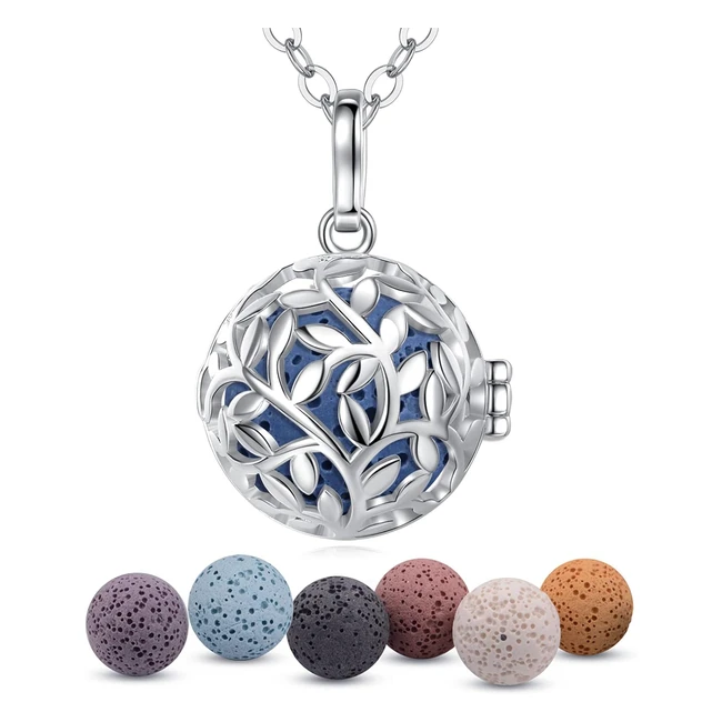 Collana Eudora Harmony Ball Aromaterapia | Olio Diffusore | Gioielli per Donna | Pietra Lavica Naturale | 5pcs/7pcs