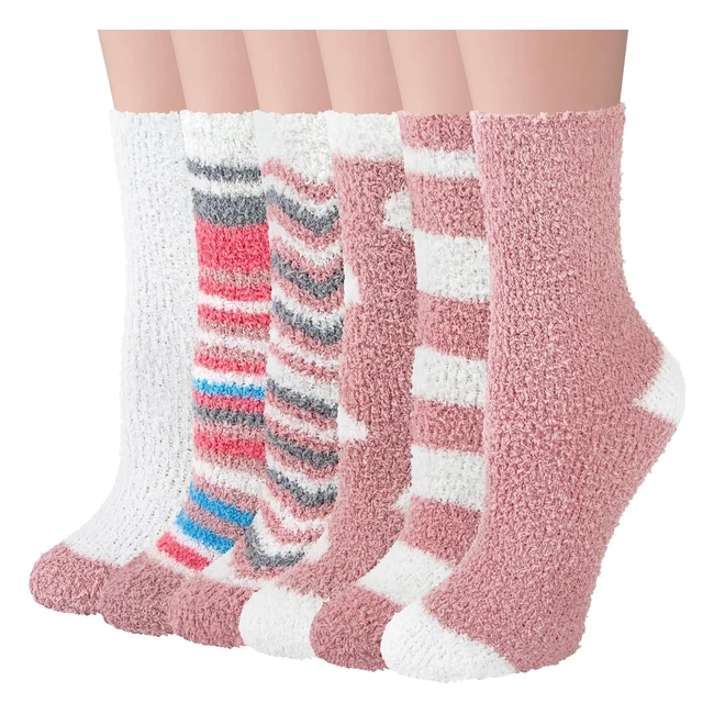 Chaussettes duveteuses pour femme Justay Sowarm - Confortables et chaudes - Imprimé léopard - Épaisseur hiver