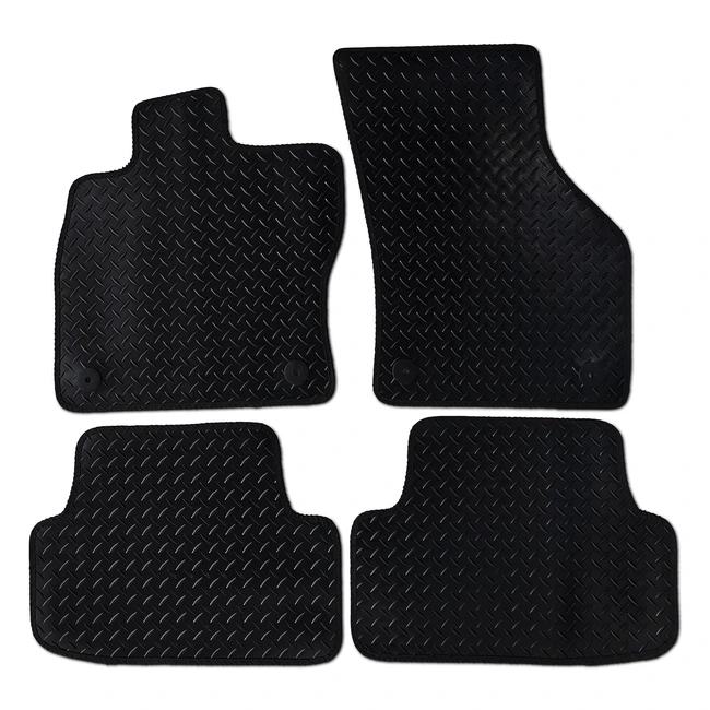 Tapis de sol voiture Volkswagen Golf MK7 2012-2017 en caoutchouc épais noir avec bordure noire - Parfait ajustement