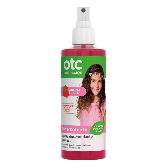 Spray Desenredante Antipiojos OTC, Protege y Hidrata el Cabello, Aroma a Fresa, 250ml