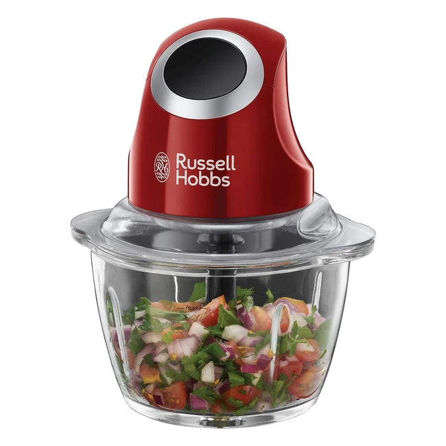 Russell Hobbs 2473056 Desire Food Processor - 2 Geschwindigkeitsstufen, Impuls-, Eiszerkleinerungsfunktion, Rot/Schwarz