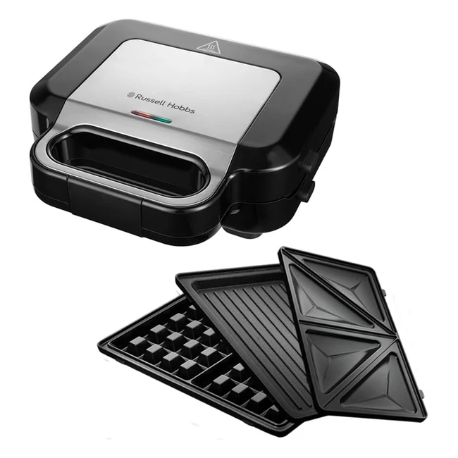 Russell Hobbs Creations 2681056 Multifunktionaler 3in1 Sandwichmaker Waffeleisen Kontaktgrill spülmaschinenfest Antihaftbeschichtung extra tiefe Platten BPA-frei
