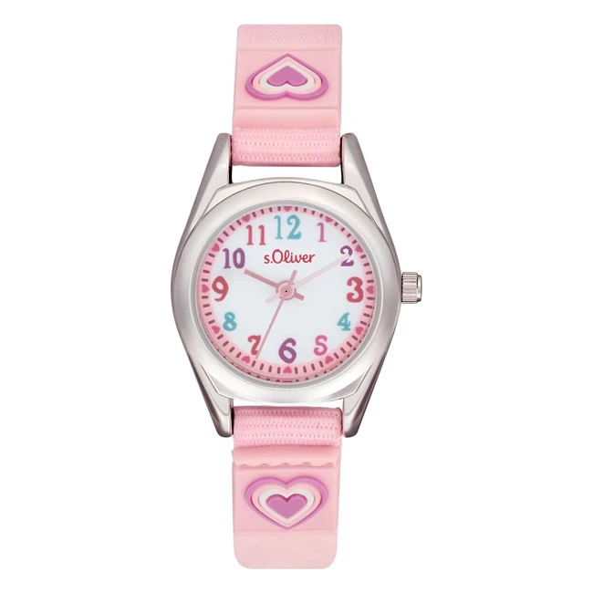 sOliver Kinder Armbanduhr 2036765 - Quarzuhr mit Nylontextil Armband wasserdic
