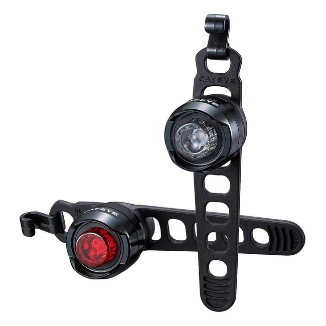 Cateye Orb Rechargeable FR Bicycle Light Set - Polished Black | USB Rechargeable