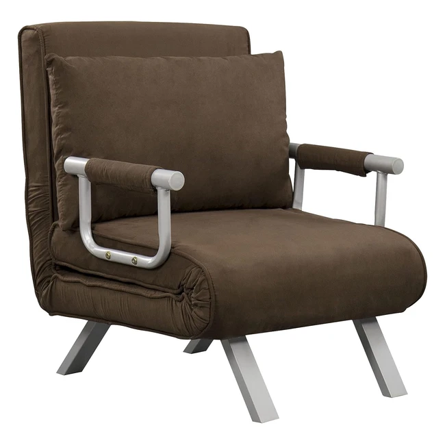 Homcom Fauteuil Chauffeuse Convertible 1 Place Confortable - Marron