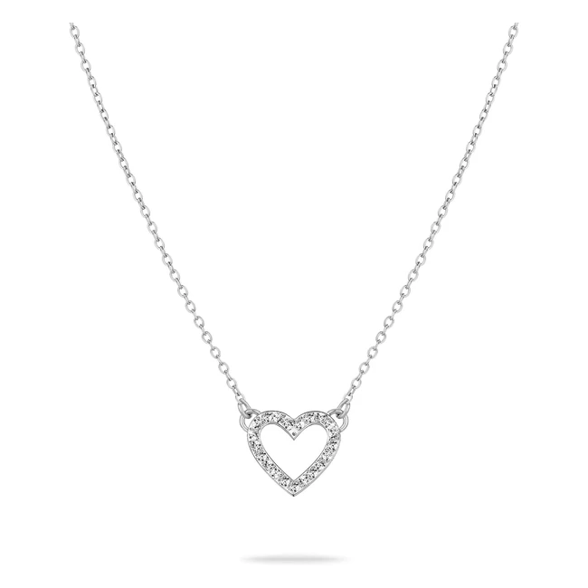 Tamaris Halskette mit Herzanhänger | Exklusiv bei Amazon | Edelstahl | Zirkonia