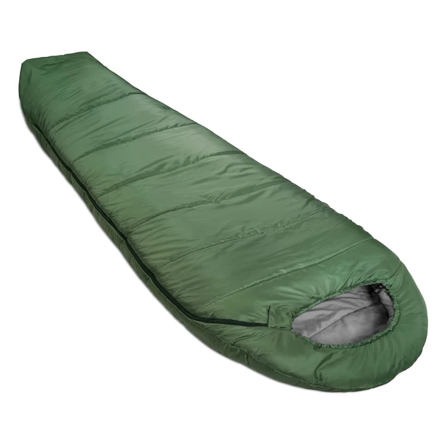 Amazon Basics Sleeping Bag - Cold Weather Camping & Hiking - Lightweight Mummy - Olive Green