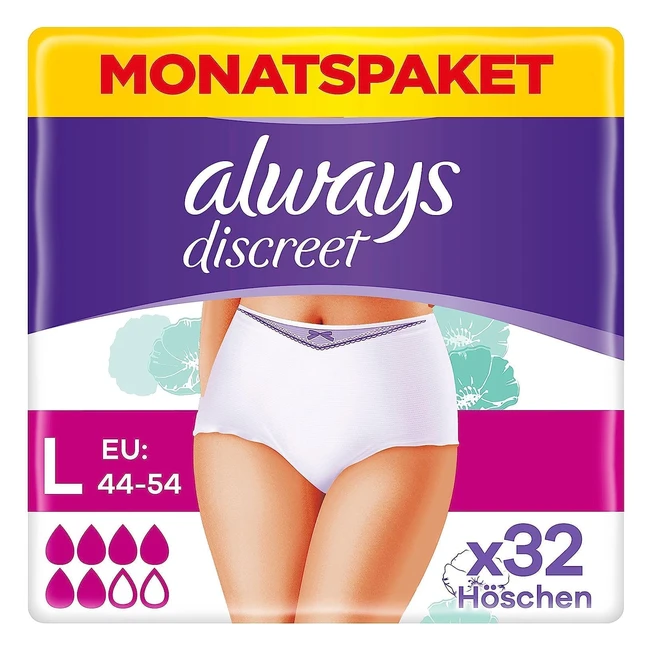 Immer diskrete Inkontinenzhosen 83738077 Economy Pack L 32 - Hohe Taille, Feuchtigkeits- und Geruchsabsorption