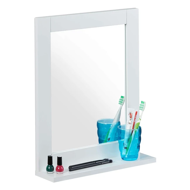 Miroir mural avec rangement salle de bain salon moderne - Relaxdays 49x40x10 cm