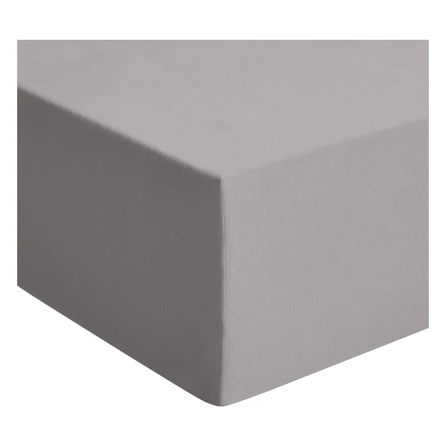 Amazon Basics Premium Jersey Spannbettlaken Dunkelgrau 160 x 200 cm - Weich, elastisch, atmungsaktiv
