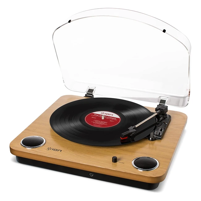 ION Audio Max LP Vinyl Plattenspieler Bluetooth mit Lautsprechern USB Holz